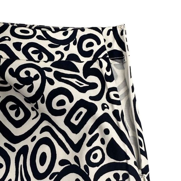 Ann Taylor Womens Aline Skirt Size 0 Blue Cream Side Zip Closure - Picture 3 of 6